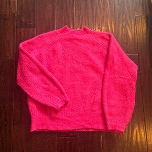 EUC Sézane x La Maille Sézane Hot Pink Fuzzy Alpaca Blend Sweater XL
